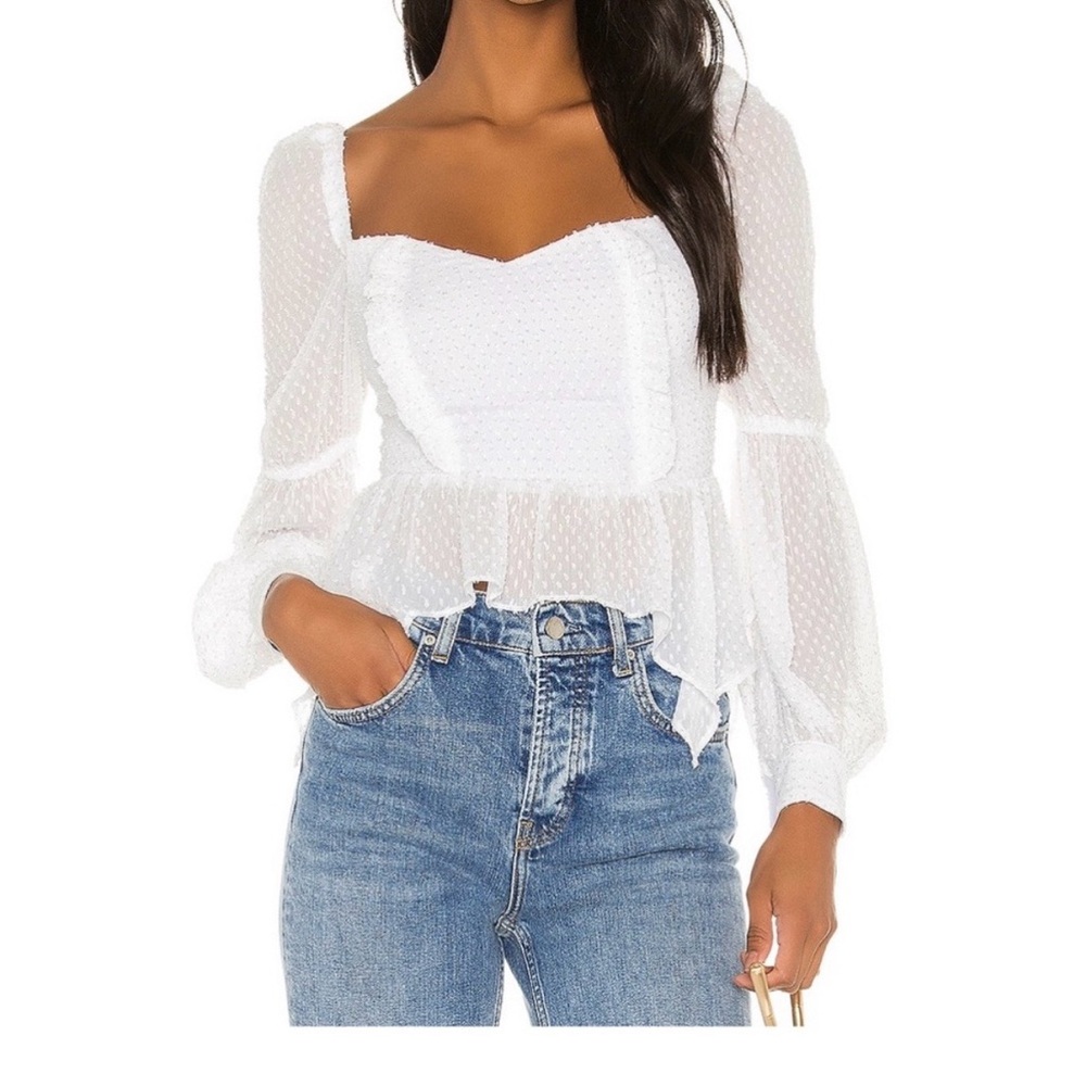 Song of Style White Textured Blouse
